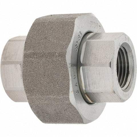 Black Pipe Fittings: Union, 3/8", NPT, Forged Carbon Steel