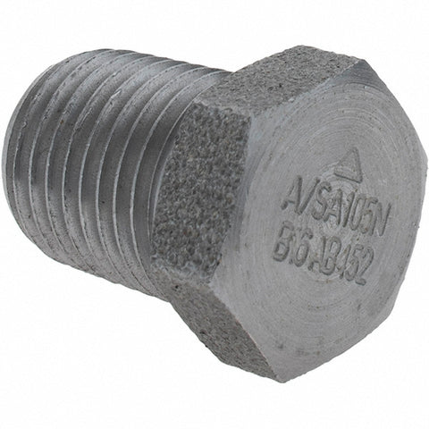 Black Pipe Fittings: Hex Plug, 1/4", NPT, Forged Carbon Steel