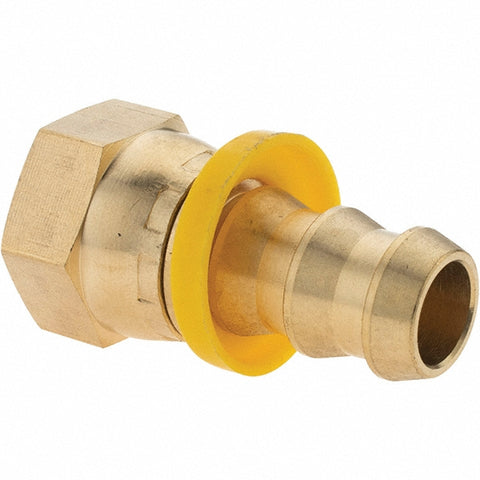 Barbed Push-On Hose Female Swivel: 1/2" UNF, Brass