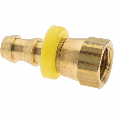 Barbed Push-On Hose Female Swivel: 5/16" UNF, Brass