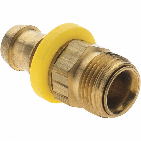 Barbed Push-On Hose Inverted Male Swivel: 1/2" UNF, Brass