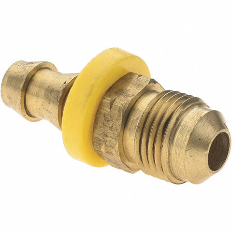 Barbed Push-On Hose Male Rigid: 3/8" UNF, Brass