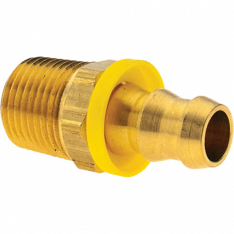 Barbed Push-On Hose Male Connector: 1/2" NPT, Brass