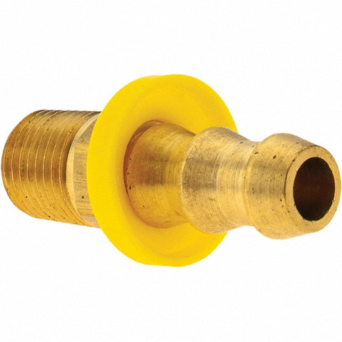 Barbed Push-On Hose Male Connector: 1/4" NPT, Brass