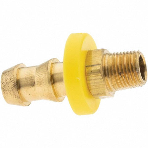 Barbed Push-On Hose Male Connector: 1/8" NPT, Brass