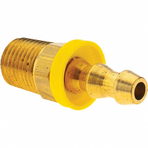 Barbed Push-On Hose Male Connector: 1/4" NPT, Brass