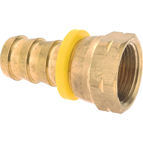 Barbed Push-On Hose Female Swivel: 3/4" UNF, Brass