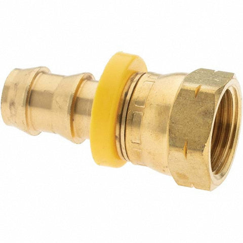 Barbed Push-On Hose Female Swivel: 1/2" UNF, Brass