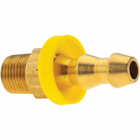Barbed Push-On Hose Male Connector: 1/8" NPT, Brass