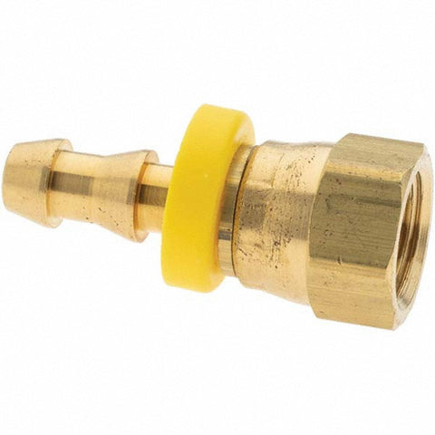 Barbed Push-On Hose Female Swivel: 5/16" UNF, Brass