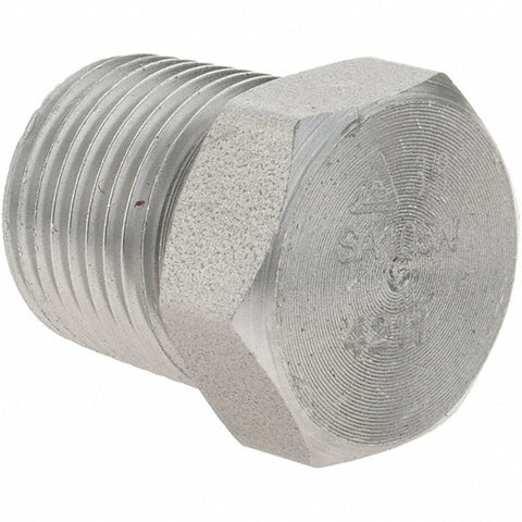 Black Pipe Fittings: Hex Plug, 3/8", NPT, Forged Carbon Steel
