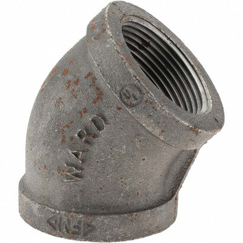 Black 45 deg Elbow: 1-1/4", Threaded