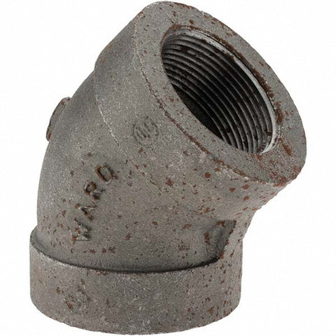 Black 45 deg Elbow: 1-1/2", Threaded