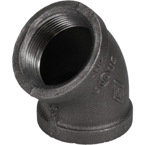 Black 45 deg Elbow: 1-1/2", Threaded