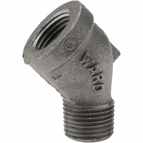 Black 45 deg Street Elbow: 1/2", Threaded