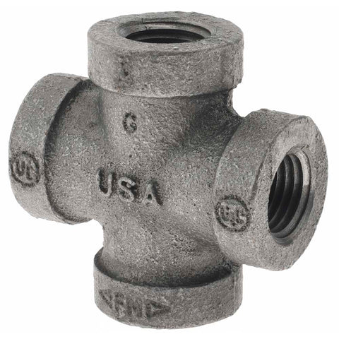 Black Cross: 1/4", Threaded
