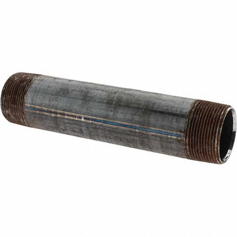 Black Pipe Nipple: 1-1/2" Dia x 8" Long, Schedule 40