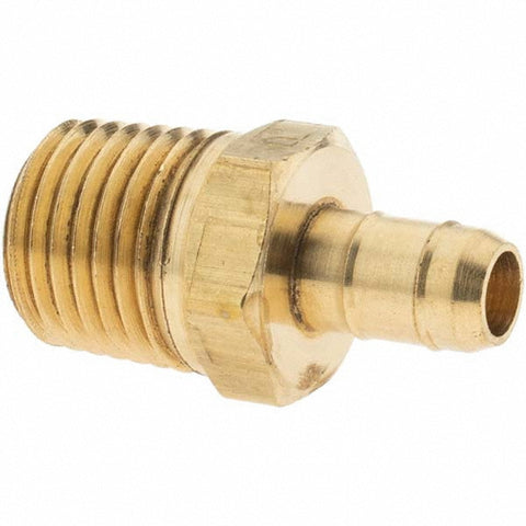 Barbed Tube Male Connector: Multiple Barbs, 1/4-18