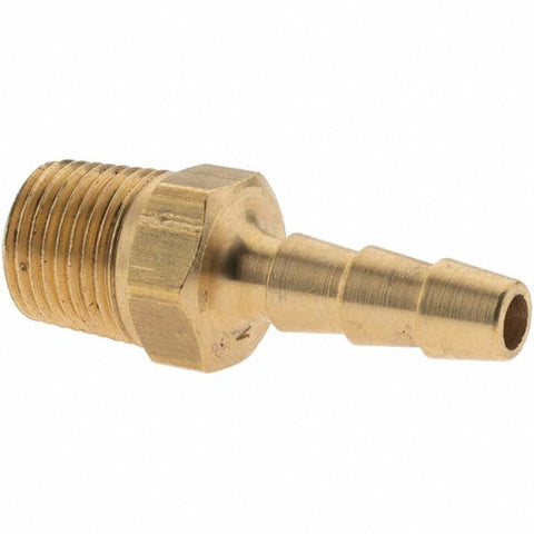 Barbed Hose Fitting: 1/8" x 3/16" ID Hose, Male Connector