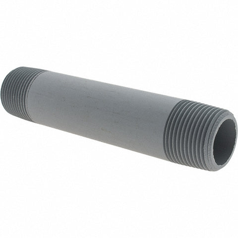 1" Pipe, 6" Long CPVC Threaded Plastic Pipe Nipple