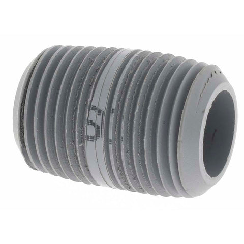 1/2" Pipe, 1-1/8" Long CPVC Threaded Plastic Pipe Nipple