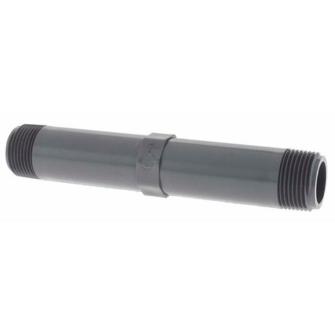 3/4" Pipe, 6" Long PVC Threaded Plastic Pipe Nipple