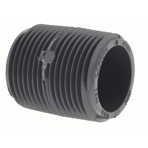 1" Pipe, 1-1/2" Long PVC Threaded Plastic Pipe Nipple