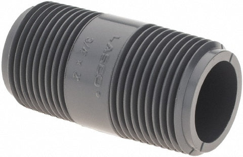 3/4" Pipe, 1-1/2" Long PVC Threaded Plastic Pipe Nipple