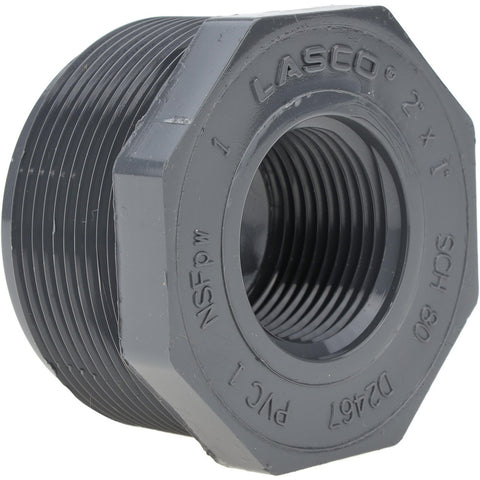 2 x 1" PVC Plastic Pipe Bushing