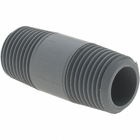 1/2" Pipe, 2" Long CPVC Threaded Plastic Pipe Nipple