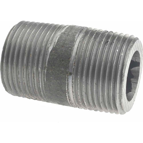 Black Pipe Nipple: 1" Dia x 2" Long, Schedule 160