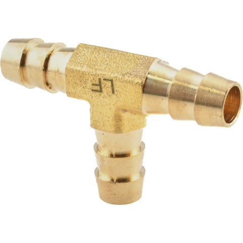 Barbed Hose Fitting: 3/8" ID Hose, Tee