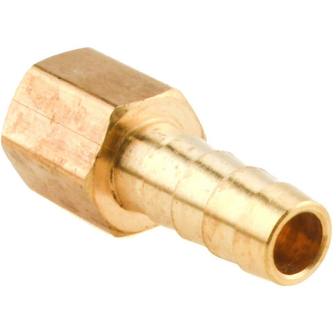 Barbed Hose Fitting: 1/4" x 3/8" ID Hose, Female Connector