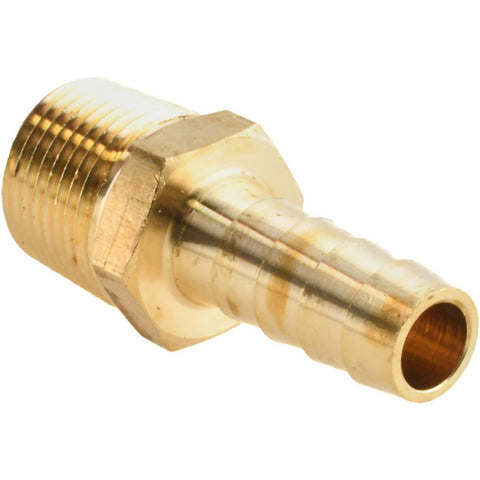 Barbed Hose Fitting: 3/8" x 3/8" ID Hose, Male Connector