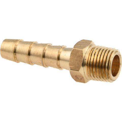 Barbed Hose Fitting: 1/8" x 1/4" ID Hose, Male Connector