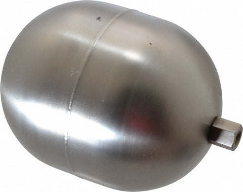 4" Dia x 5" Long, Oblong, Hex Spud Connection, Metal Float