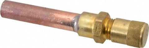 500 Max psi, 3/8 Tube Outside Dia, Extended Copper Tube Access Valve