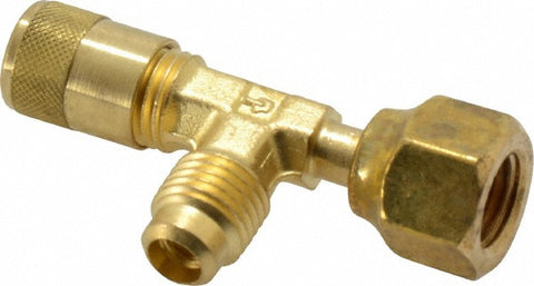 500 Max psi, 1/4 Tube OD, Forged Flared Female Run Swivel Tee Access Valve