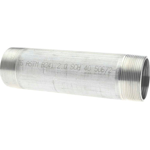 2 x 8" 6061 Aluminum Pipe Nipple