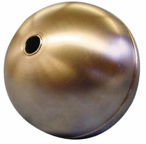 12" Dia, Spherical, Tubed Through Connection, Metal Float