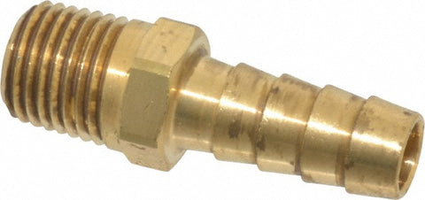 Barbed Hose Fitting: 1/4" x 3/8" ID Hose, Male Connector