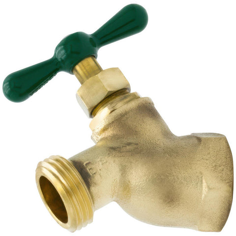 1/2" Pipe, 125 psi WOG Rating, Lead Free Brass Hose Bibb, Stop Valve