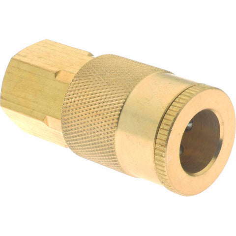 5 Piece 3/8" Body 3/8 NPT 145 psi Brass Industrial Pneumatic Coupling Plug Set