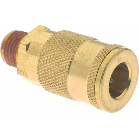 5 Piece 1/4" Body 1/4 NPT 145 psi Brass Tru-Flate Automotive Pneumatic Coupling Plug Set