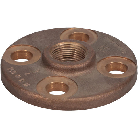 3/4" Pipe, 3-7/8" OD, 5/8" Hub Length, Brass & Chrome Plated, Companion Pipe Flange