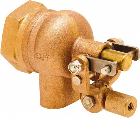1-1/2" Pipe, Brass, Angle Pattern-Single Seat, Mechanical Float Valve