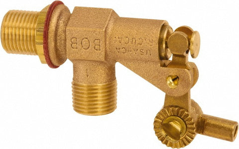 1/2" Pipe, Brass, Angle Pattern-Single Seat, Mechanical Float Valve