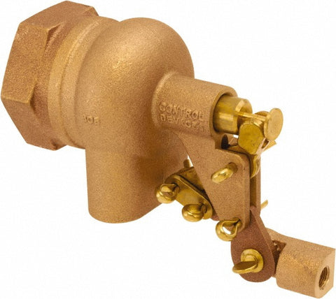 2" Pipe, Brass, Angle Pattern-Single Seat, Mechanical Float Valve