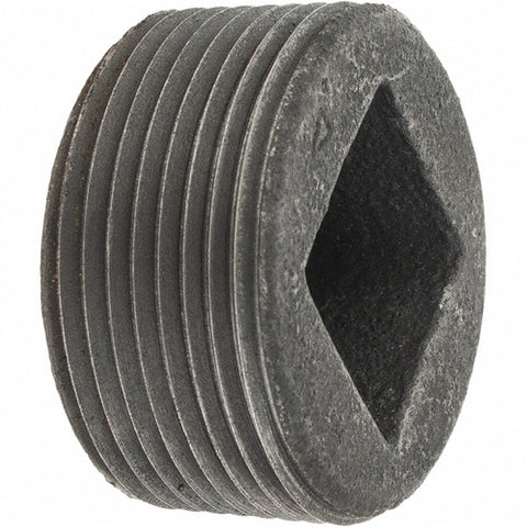 Black Countersunk Square Plug: 1-1/4", Threaded