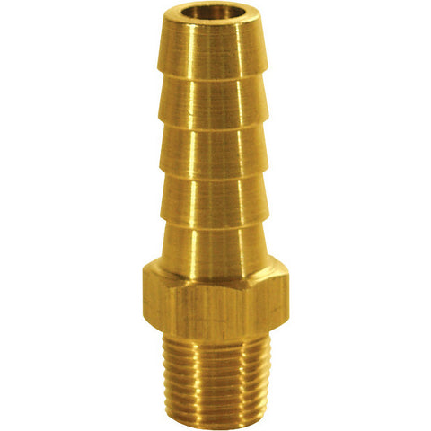 Barbed Hose Fittings: Fitting Type: Male, Hose Barb; Material: Brass; Thread Standard: NPTF; Thread Size: 1/4